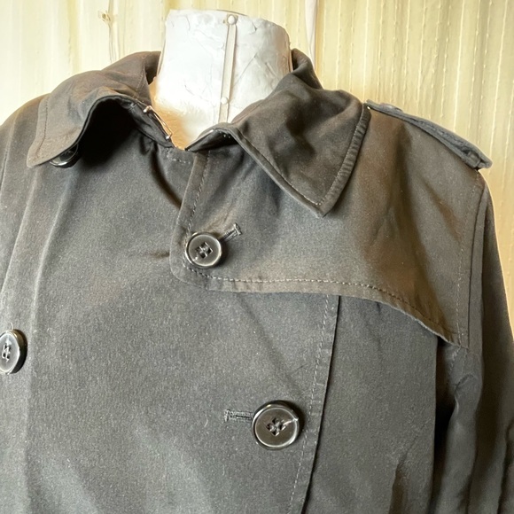 London Fog Charcoal Double-Breasted Trench Coat - Picture 3 of 16